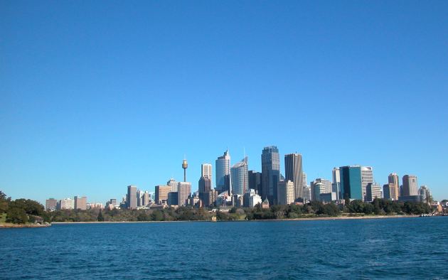Sydney on a bright sunny day as seen from the Harbour