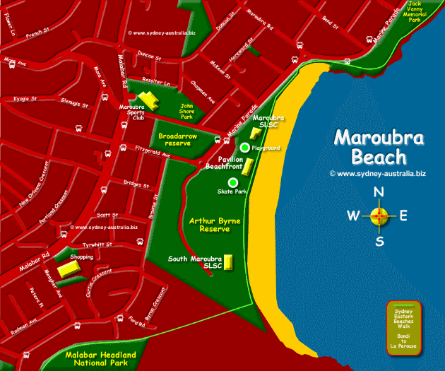 Map showing Marboubra Beach click for larger