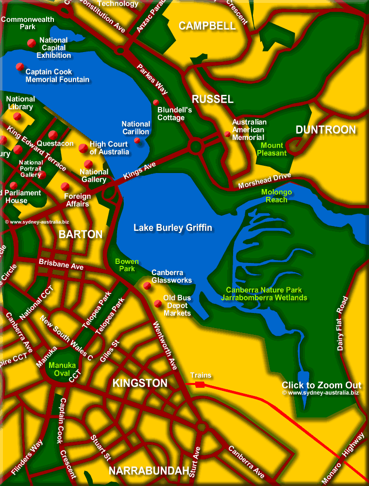 South East Canberra. Australian Capital Territory - Click to Zoom Out