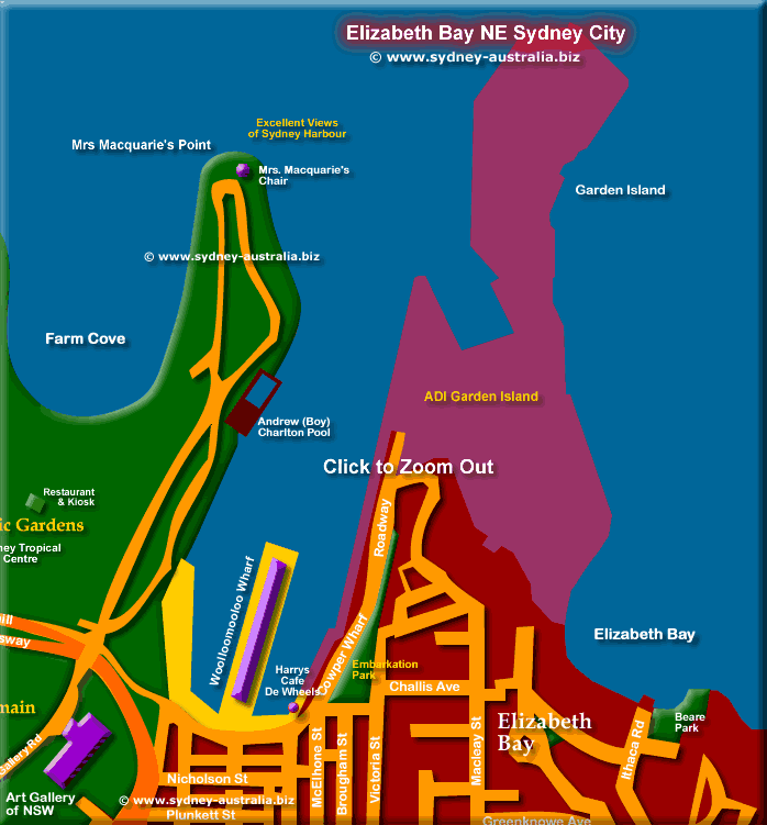 Map Sydney Australia - Click to Zoom Out © m.sydney-australia.biz