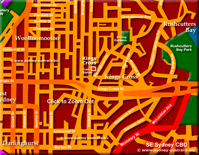 Sydney City Map - Click to Zoom Out © m.sydney-australia.biz