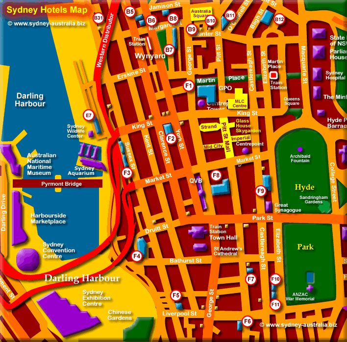 Sydney City Map - Click to Zoom Out