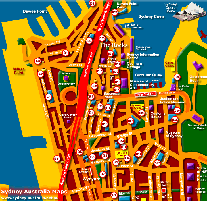 Map of Hotels and Accommodation - Click to Zoom Out