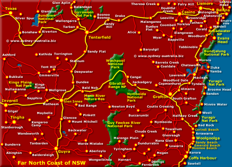 Map of the NSW North Coast - Click to see More Information