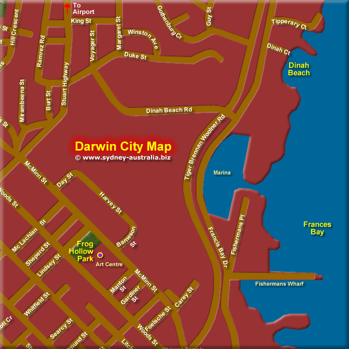 Map of Darwin City North East - Click to Zoom Out