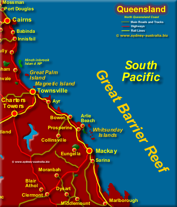 Map of NE Queensland - Click to Zoom Out