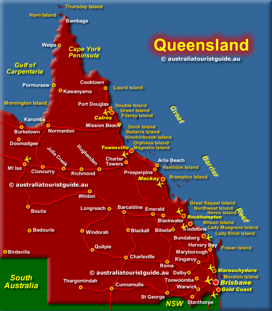 Map of Queensland