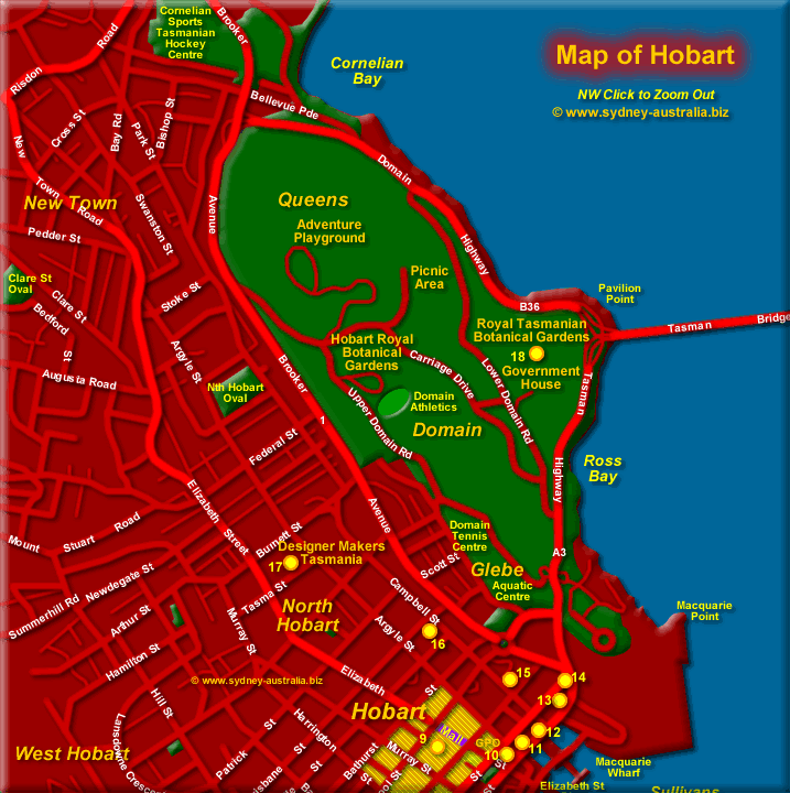 North West Hobart - Click to Zoom Out