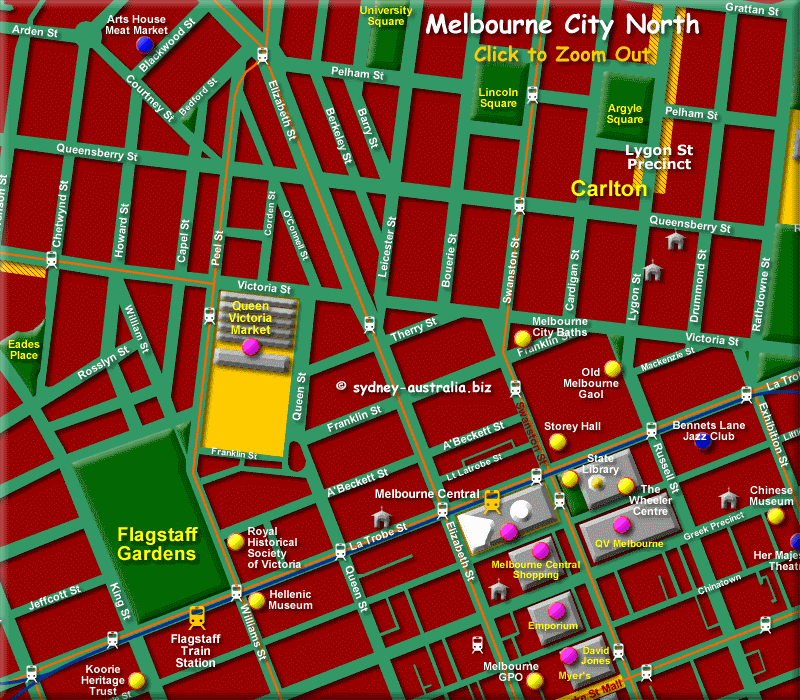 Map of North Melbourne City - Click to Zoom Out