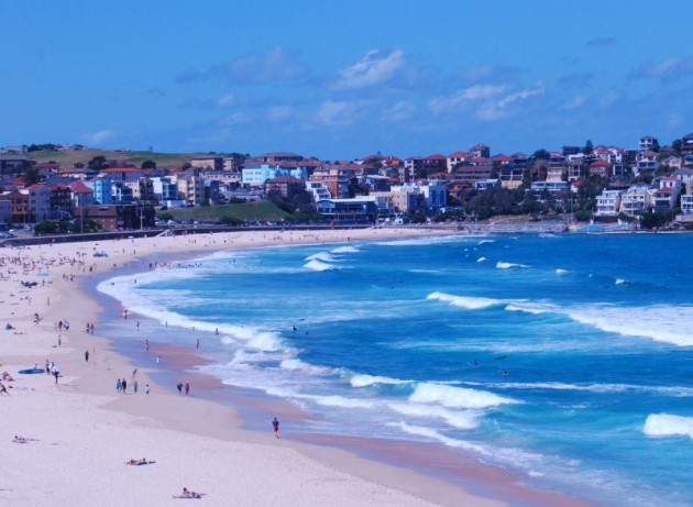 Another Glorious Day at Bondi. View of the Northern end of the Beach.