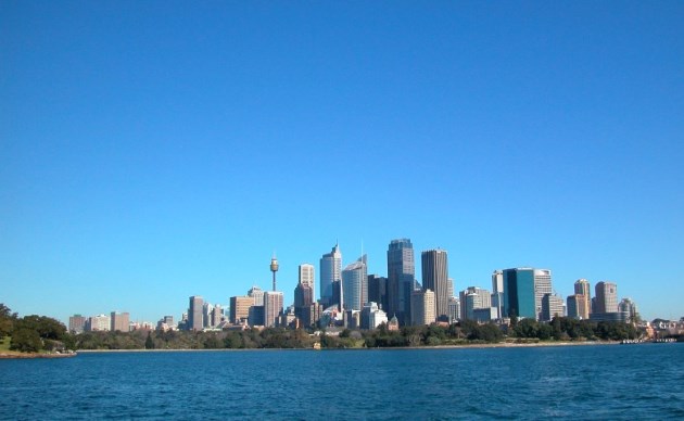 The Botanic Gardens as seen from Sydney Harbour