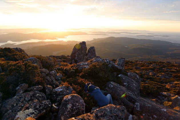Mount Wellington at sunrise. Credit Tourism Australia, Photo: Graham Freeman