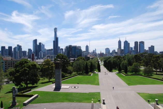 Melbourne CBD as seen from the War Memorial