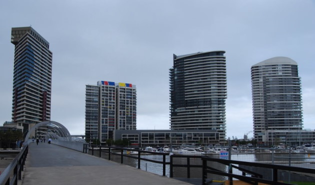 The Webb Bridge at the Yarra’s Edge marina, Docklands Melbourne Australia